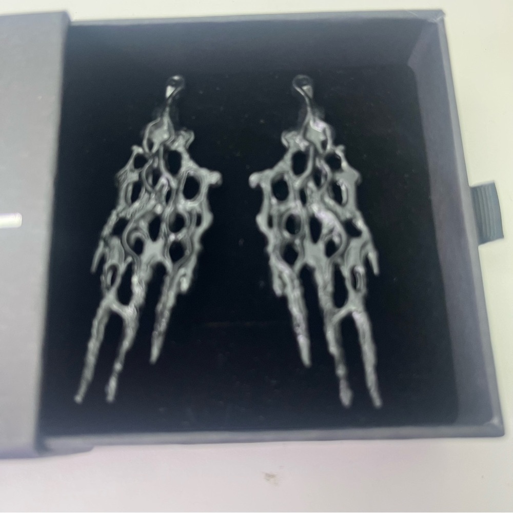 Eclipse Element Gothic Black Earrings - image 2